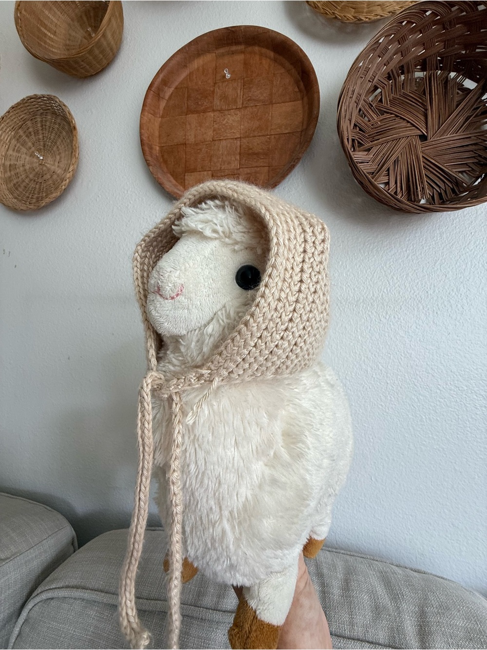 Soft hand crocheted handmade Bonnet Hood Bonnet beige Hat 3 month